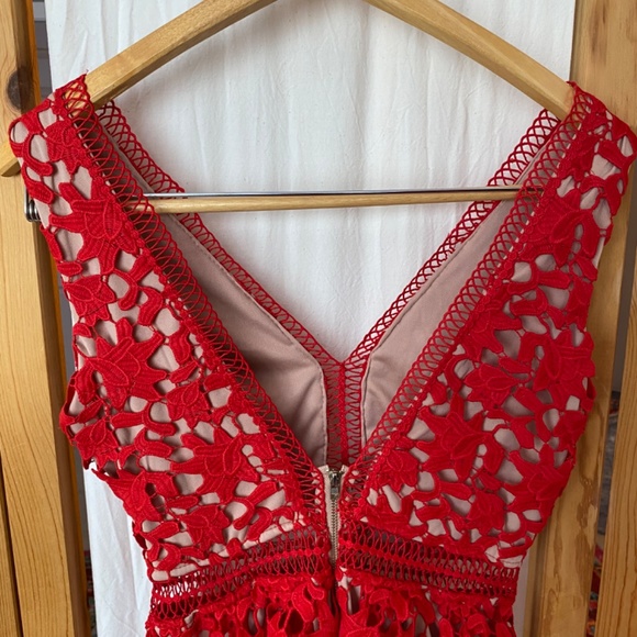 NWOT Red lace mini dress - Picture 5 of 7